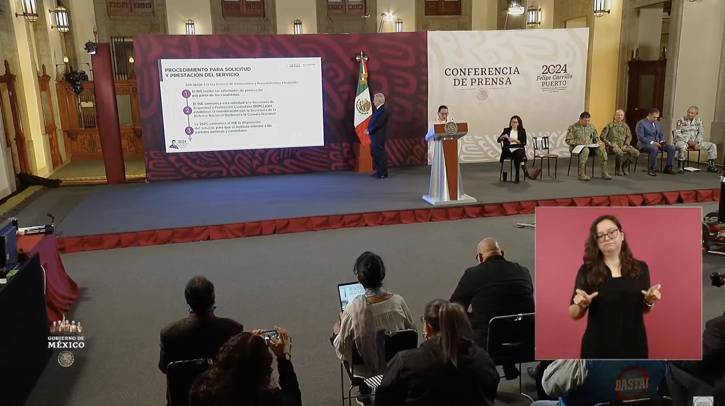Rosa Icela Rodríguez en conferencia de prensa del 16 de abril de 2024